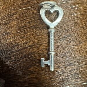 Authentic Tiffany & Co. Sterling Silver Heart Key Necklace